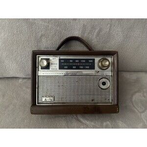 Arvin 8 Transistor Vintage Radio Model 61R58 Chestnut For Parts Or Repair